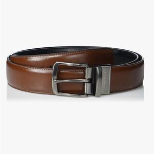 Men's Brown / Black Convertible Belt with Silver Buckle